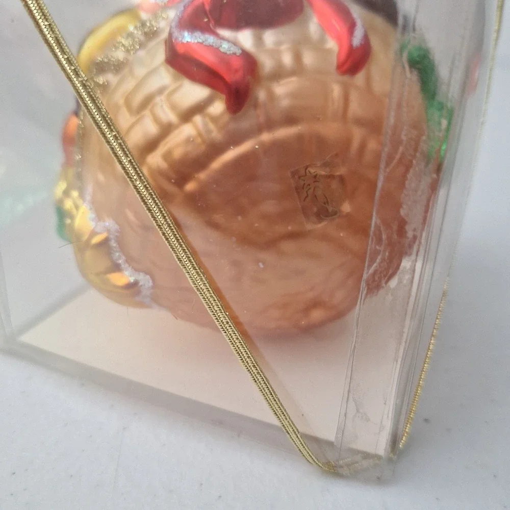 RARE Retired Inge Glass Birgit's Collection Basket Christmas Ornament GERMANY